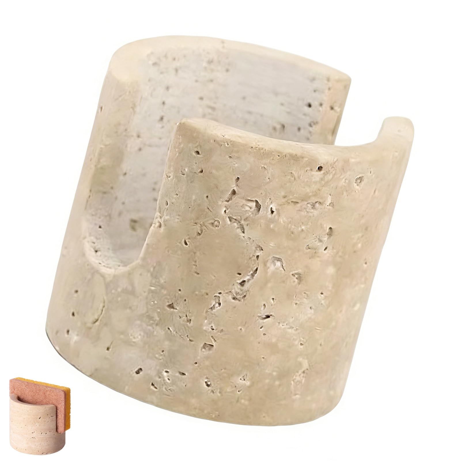 Snorvixre Marble Kitchen Accessory to Store Sponges and Keep Sink Area Neat and Tidying Waterproof Marble Holder