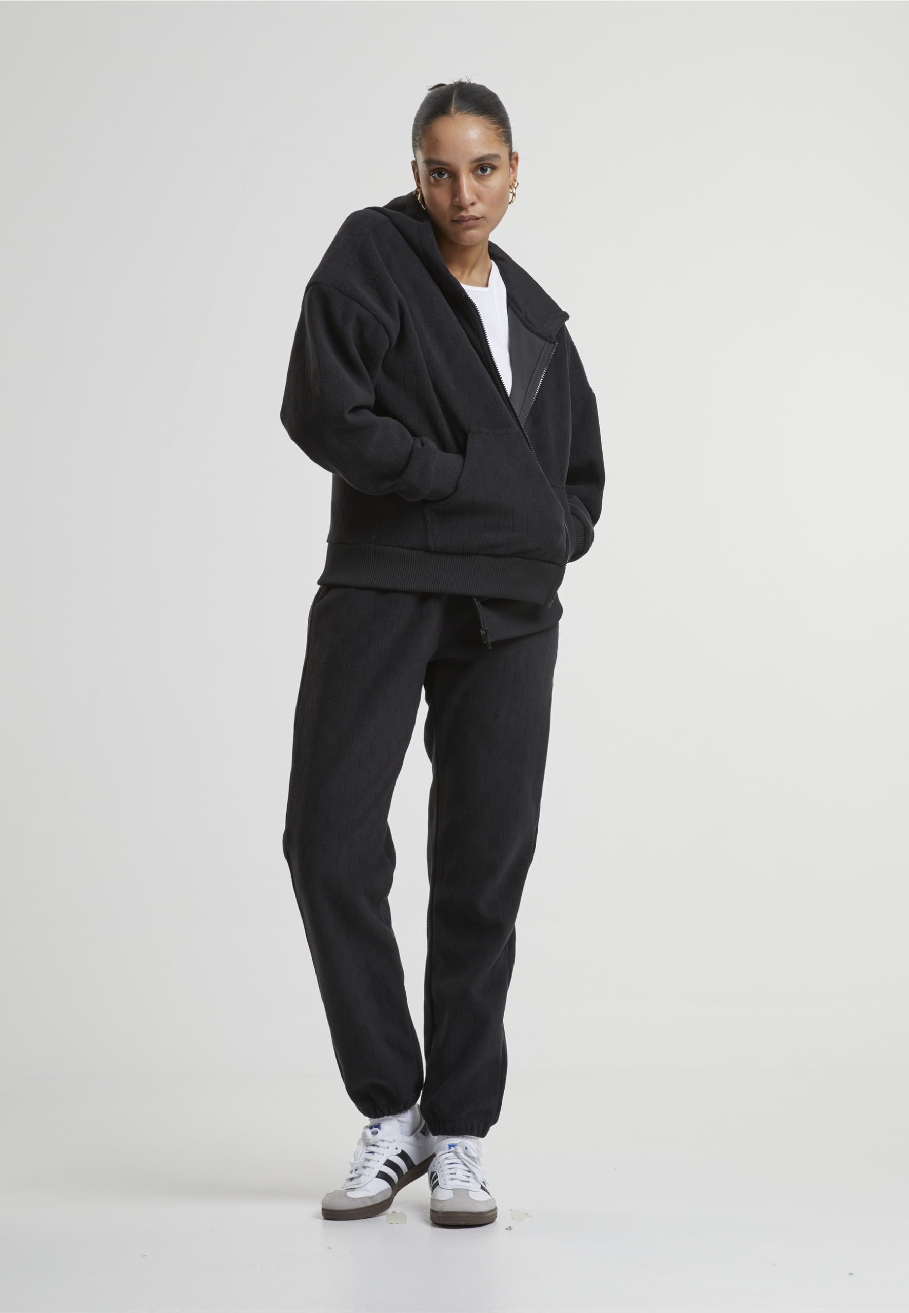 Urban Classics Ladies Jacquard Velvet Oversized Zip Hoody