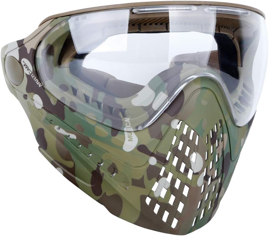 Tactical Full Face Masks Airsoft Helmet Mask with Replaceable Protective Goggles and Helmet Connector