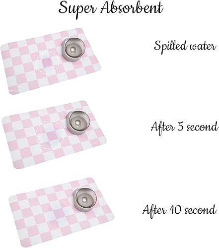 Miniatura 4 de Ralxion Tapete a cuadros para alimentación de perros, tapetes absorbentes para comida de perro y cuenco de agua, dispensador, comedero, mantel