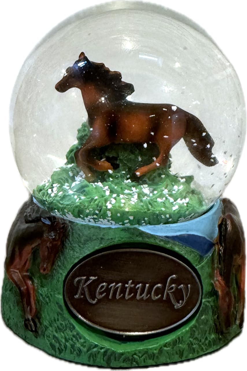 Souvenir Factory Kentucky Snow Globe 65mm Multicolor Acrylic Country Rustic 4" H x 4" W x 4" D