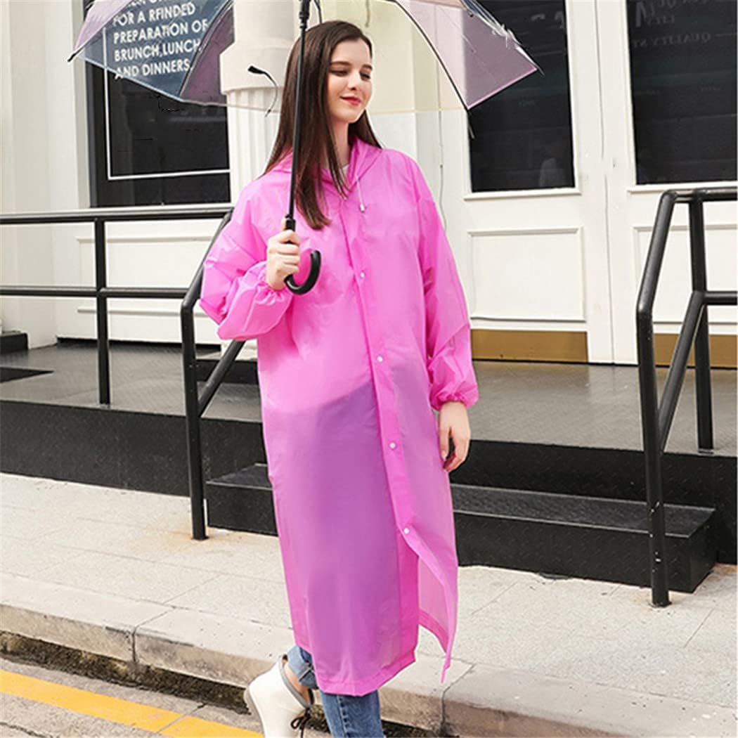 Reusable Waterproof Raincoat Women Men Solid Rain Coat With Hood Hiking Camping Ourdoor Rain Cover