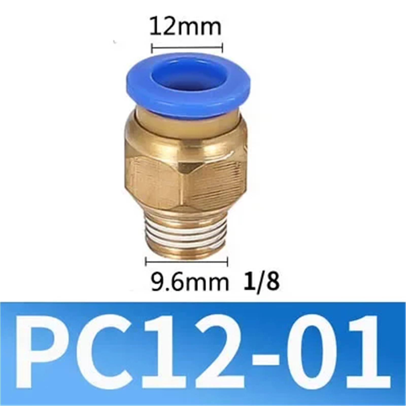 Conectores neumáticos PC Rosca Montaje 4mm 6mm 8mm 10mm Conector de Manguera PT 1/4 1/8 1/2 Piezas de liberación rápida 1 Uds(12-01)