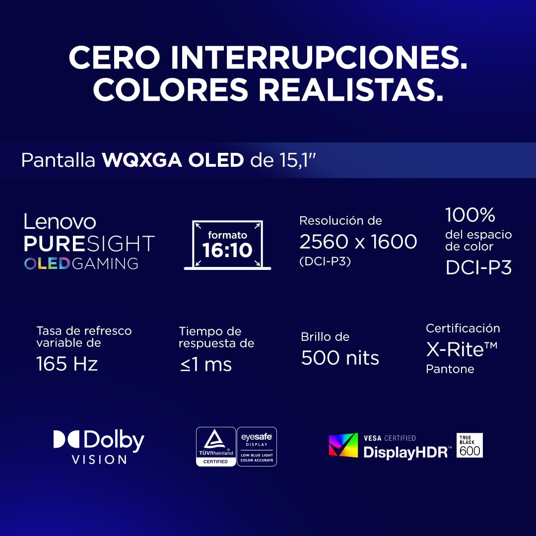 Lenovo Legion 5 Gen 10 – komputer przenośny do gier IA 15.1" WQXGA OLED (Intel Core i7-13650HX, NVIDIA GeForce RTX 5070, 32 GB RAM, 1 TB SSD, Wi-Fi 7, bez systemu operacyjnego) klawiatura RGB