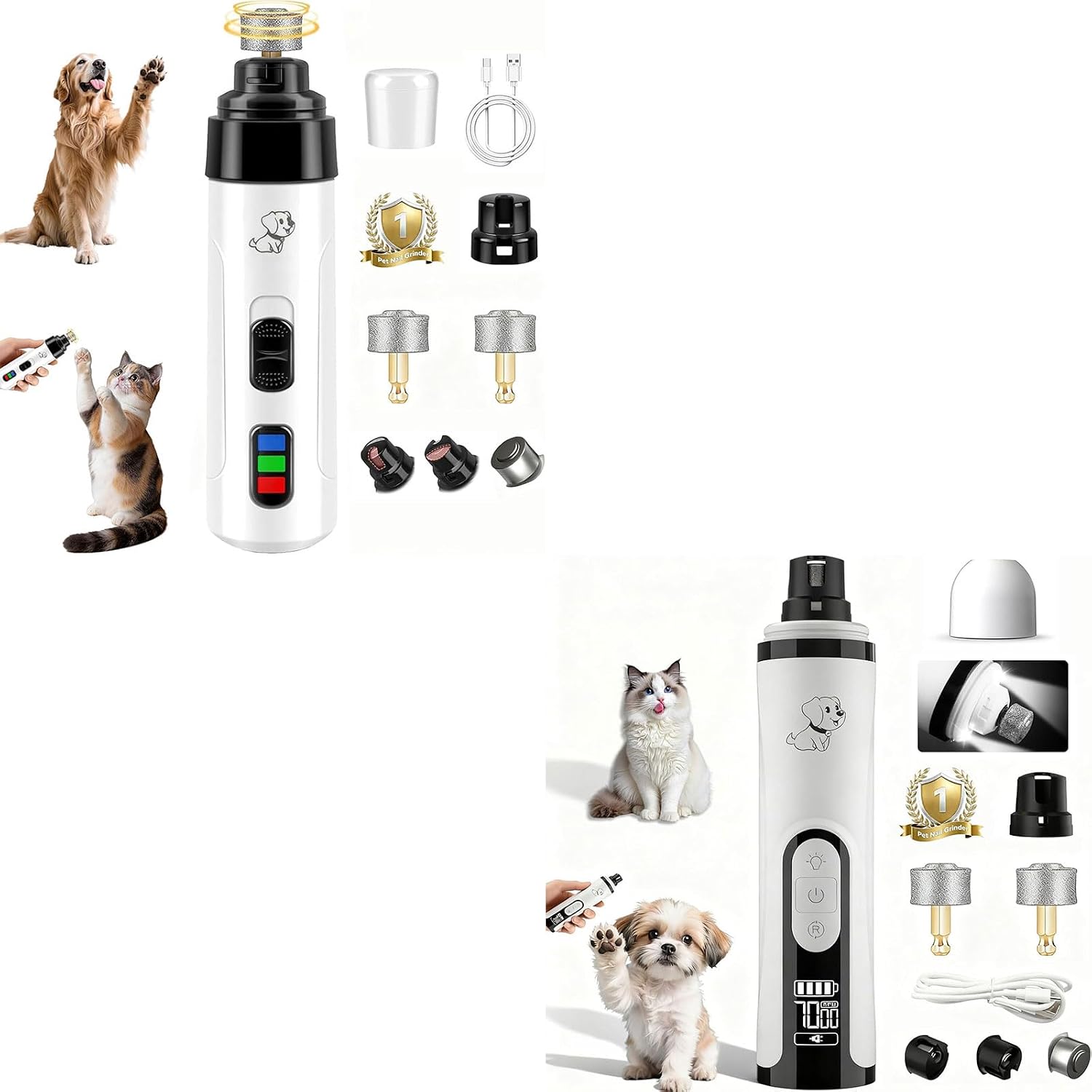 Upgraded Dog Nail Grinder Quiet, Professional Cat & Dog Nail Trimmers