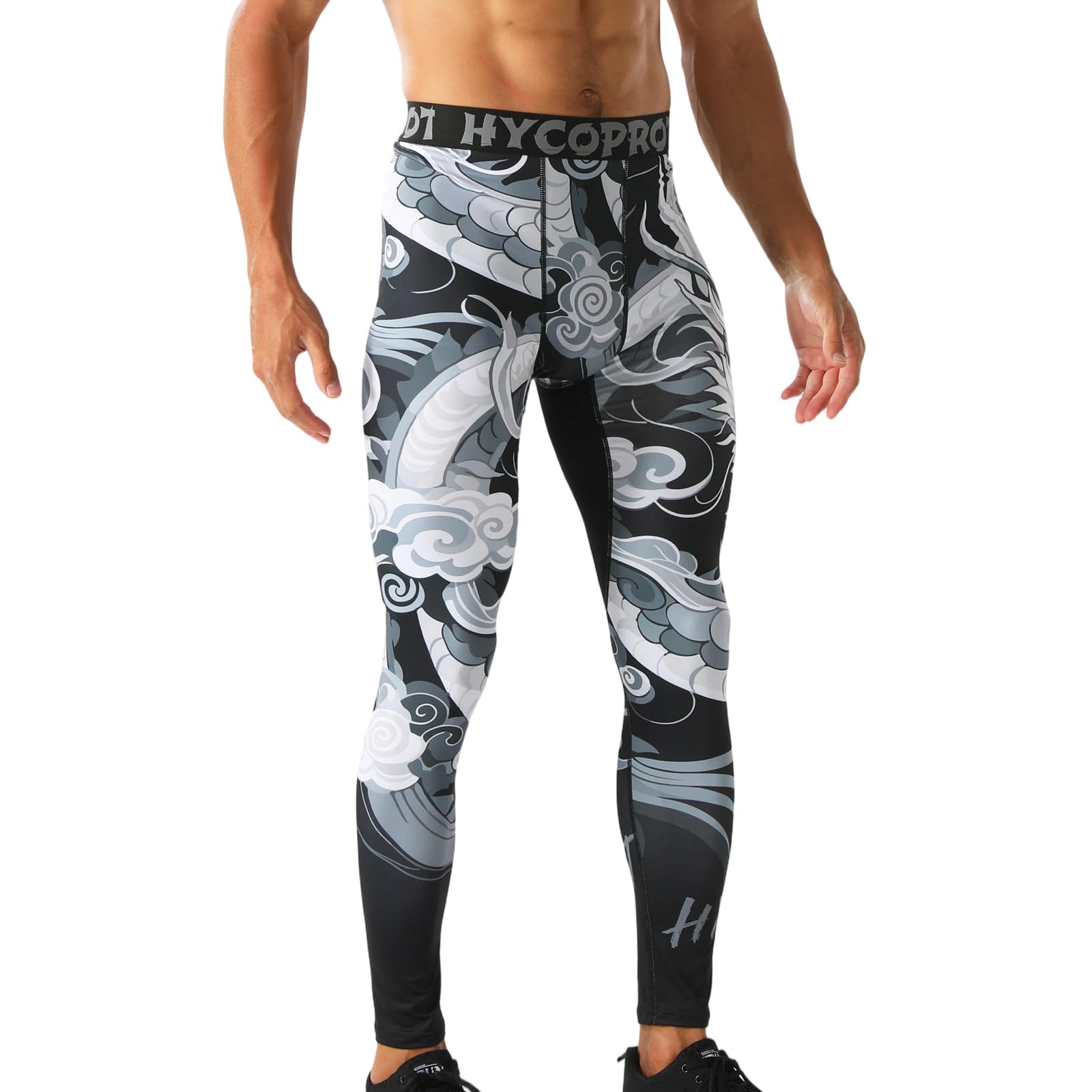HYCOPROT Pantalones de Compresión para Hombre Mallas Deportivos de Secado Rápido Leggings Pantalones de Entrenamiento Interiores para Baloncesto Running Deporte Yoga