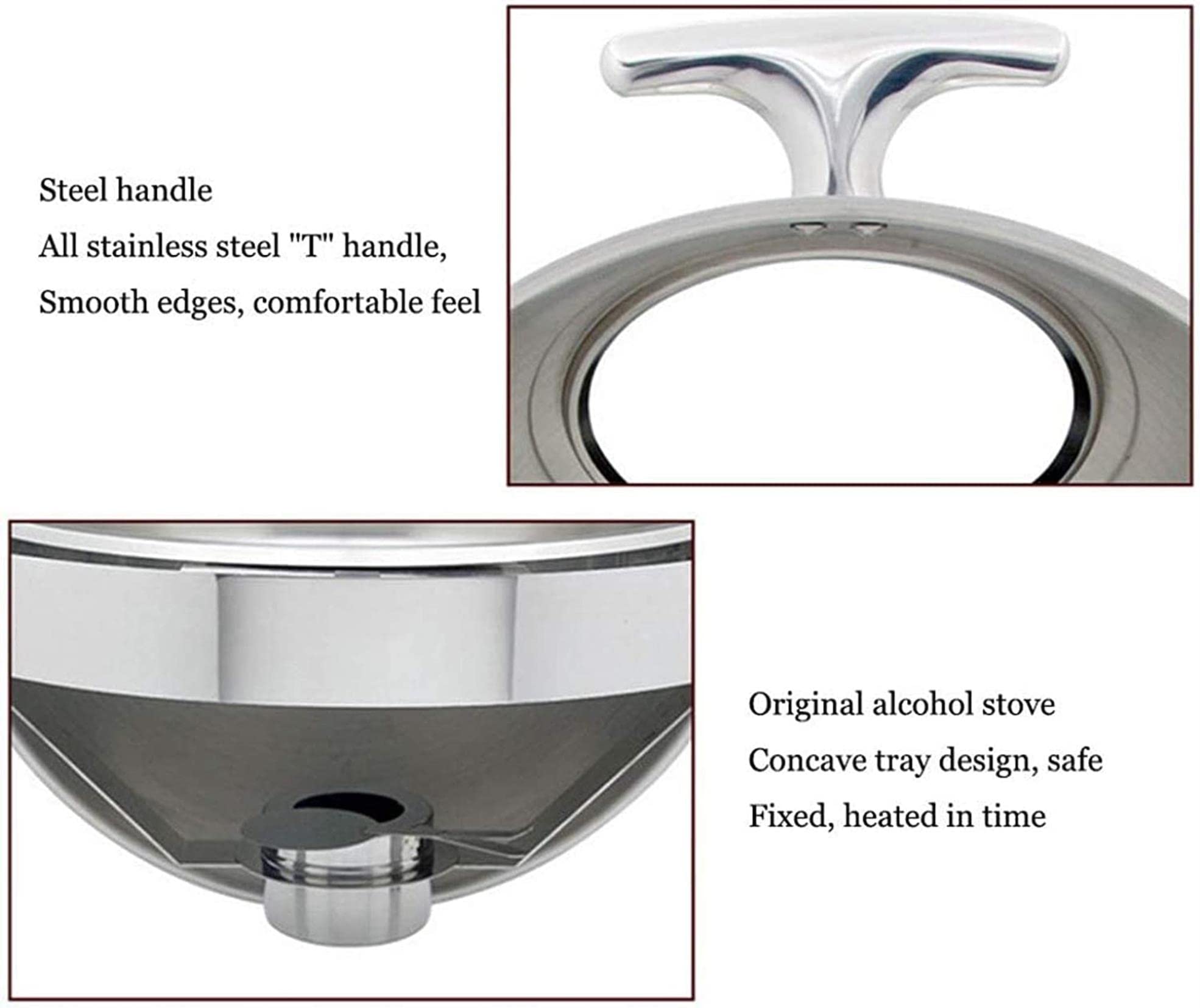 Edelstahl-Chafing-Dish-Sets, 6-teiliges Chafing-Dish-Set zum Speisenwärmen für Buffets, rundes Chafing-Dish-Set zum Warmhalten von Speisen auf dem Tisch, für Bu