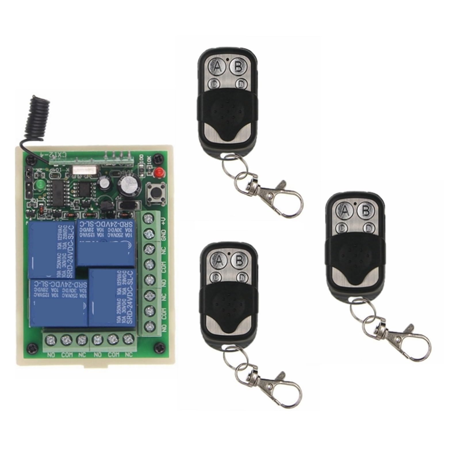 Commutateur de télécommande DC12V 24V 4CH pour moteur et lampe