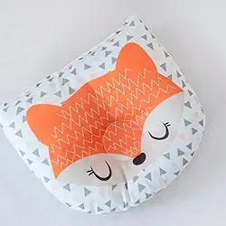 Travesseiro Almofada Anatômico de Bichinhos para Bebê Feminino e Masculino RN (Raposa Laranja)