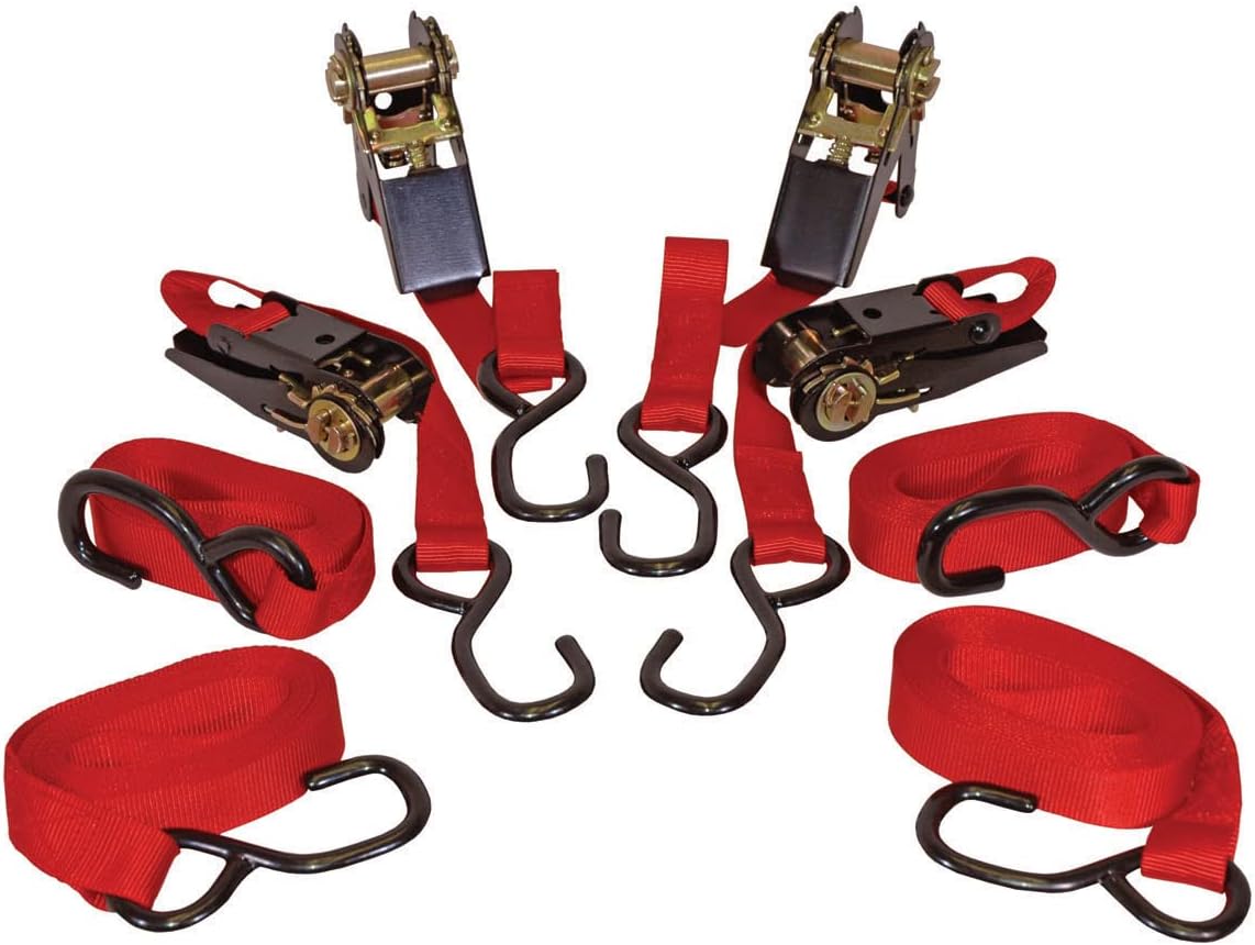 K Tool International Tie Down Ratcheting 4 Pack 1 Inch by 15 Feet