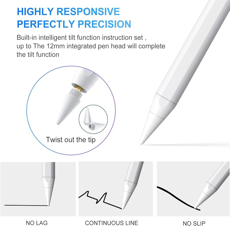 Wordcam Stylus Toll iPad-hez Tenyérérzékelővel - Kompatibilis iPad Pro 11/12.9, iPad Air 3/4/5, iPad 6-9 Gen, iPad Mini 5/6 Modellekkel