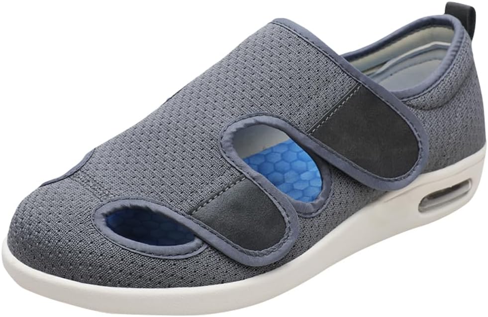 Women’s Diabetic Shoes Wide Width Elderly Summer Walking Shoes Adjustable Closure Breathable Air Cushion Sandals for Plantar Fasciitis Bunions Swollen Feet