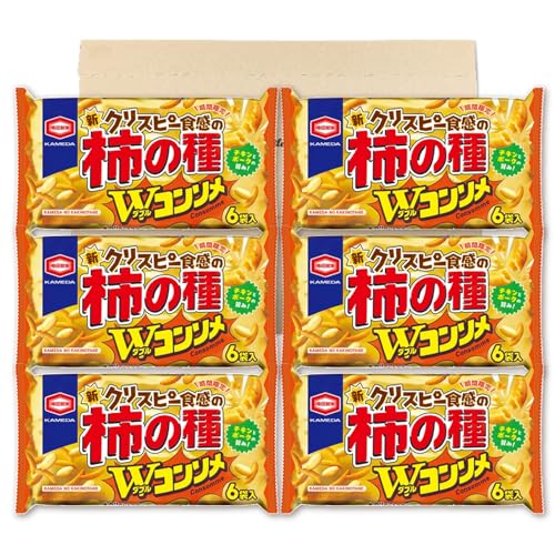 亀田の柿の種 ダブルコンソメ 135g ×6袋セット PSJBOX 柿ピー 柿の種 コンソメ 大容量