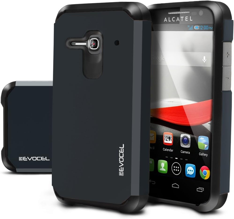 Evocel Alcatel One Touch Evolve 2 [Dual Layer Series] Hybrid Armor Case For Alcatel One Touch Evolve 2 4037T (T-Mobile/MetroPCS) - Retail Packaging, Shadow Blue (EVO-ALEVOLVE2-SA07)