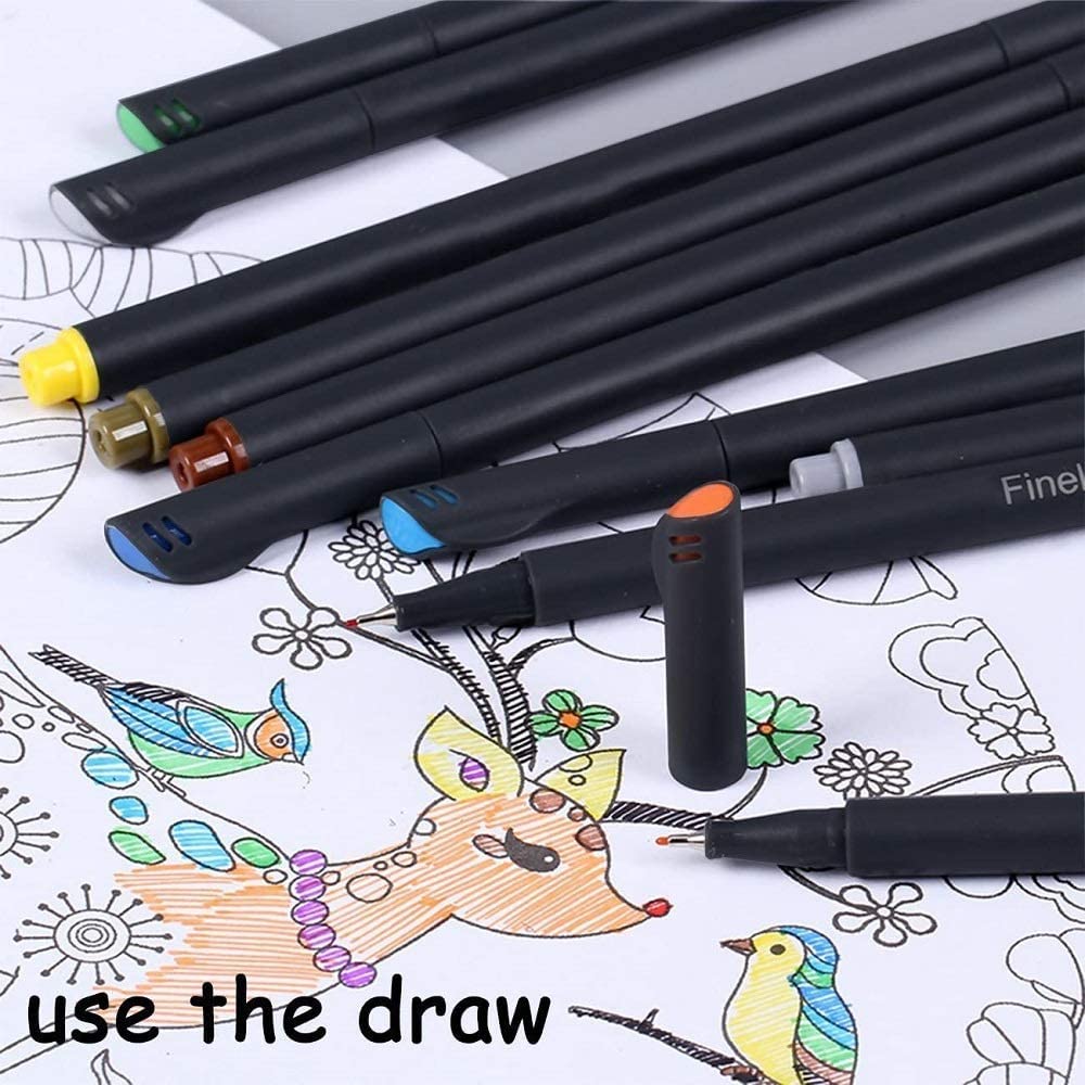 Confezione da 46 penne colorate per pianificatore per diario, penne per fineliner a 40 colori con 6 diversi stampini, set perfetto per il calendario delle note