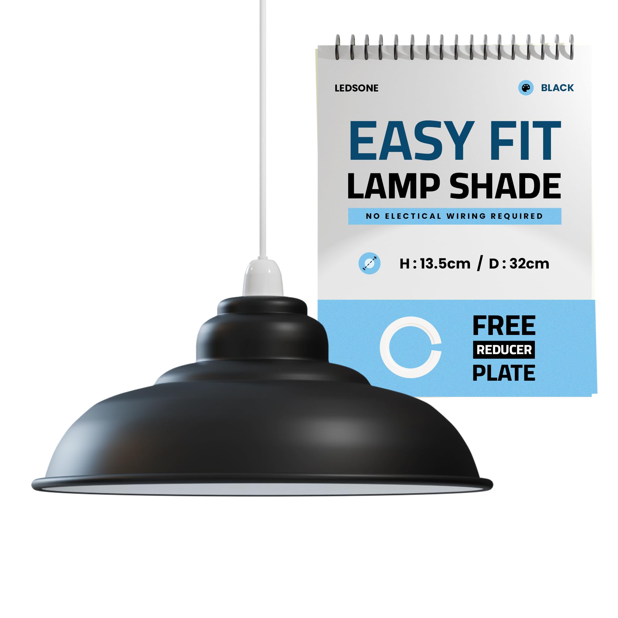 Ledsone Black Inner Whitee Pendant Ceiling Light Shade, Retro Kitchen Ceiling Lights Vintage Metal Loft Bar Hanging Chandelier Lighting Rustic Lamp Shade (Curved-Green (Black Inner Whitee)