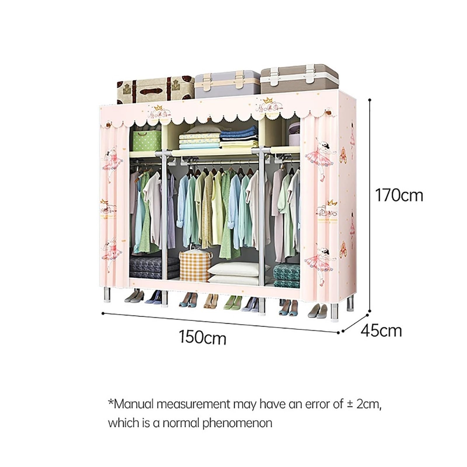 Stoffschrank Schlafzimmer Tragbare Faltbare Tuch Kleiderschrank Organizer Kleidung Falten Leinwand Schrank Rack for
