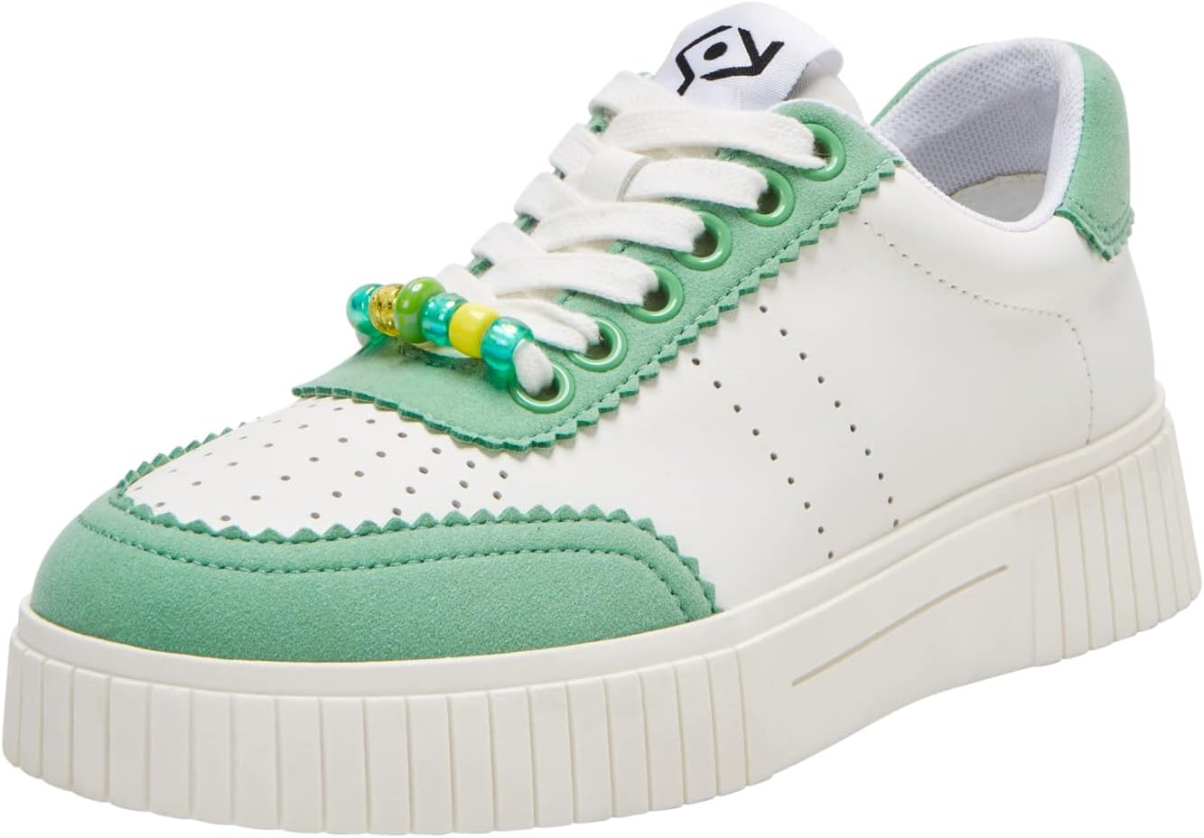 Katy Perry Women's The Skatter Bead Sneaker, Optic White/Apple Mint, 8