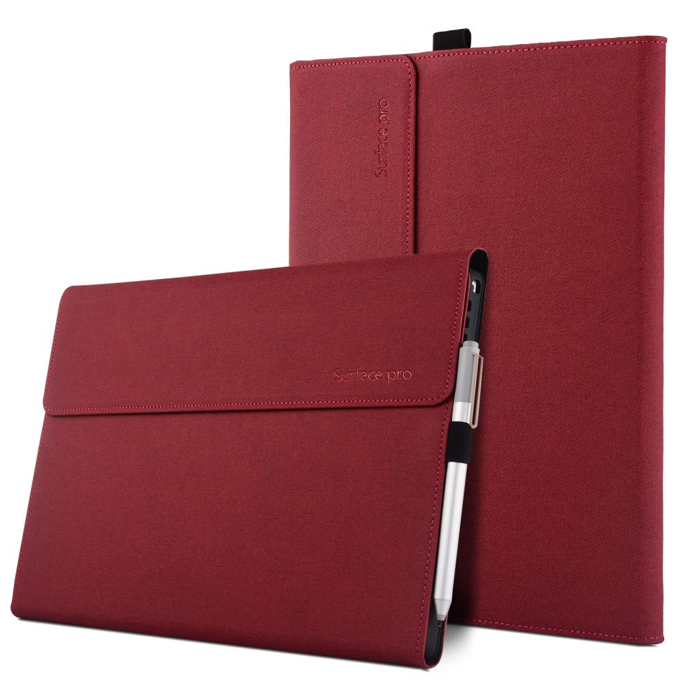xisiciao Surface Pro 7/7+/6/5/4 Case, Thin and Light Portfolio Business Cover Stand, Compatible with Keyboard