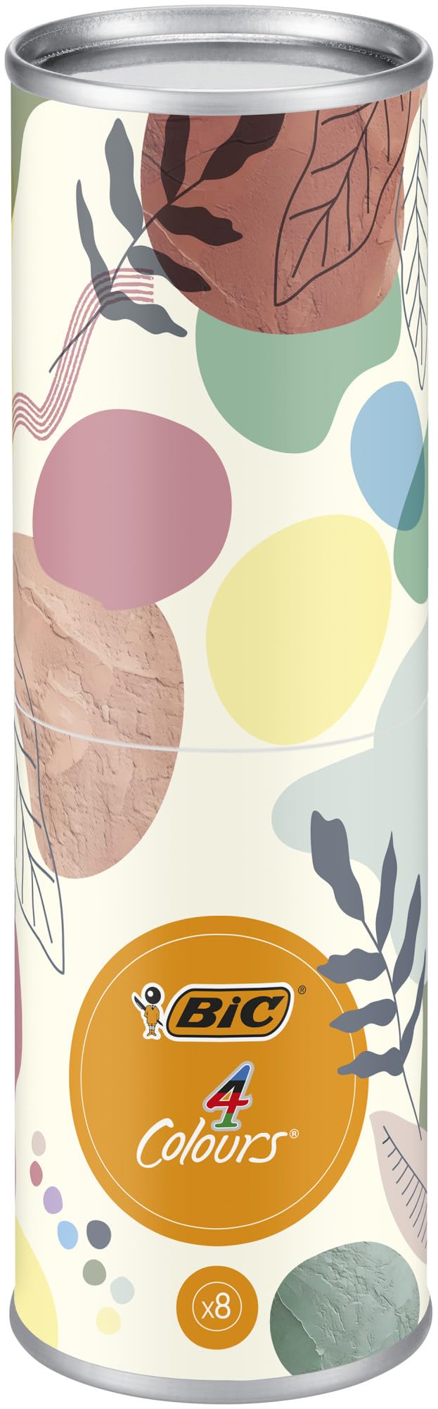 BIC 4 Colours Mineral Tones & Pastel Ball Pens Medium Point (1.00 mm) - Assorted Mineral and Pastel Barrel Colours, Pack of 8