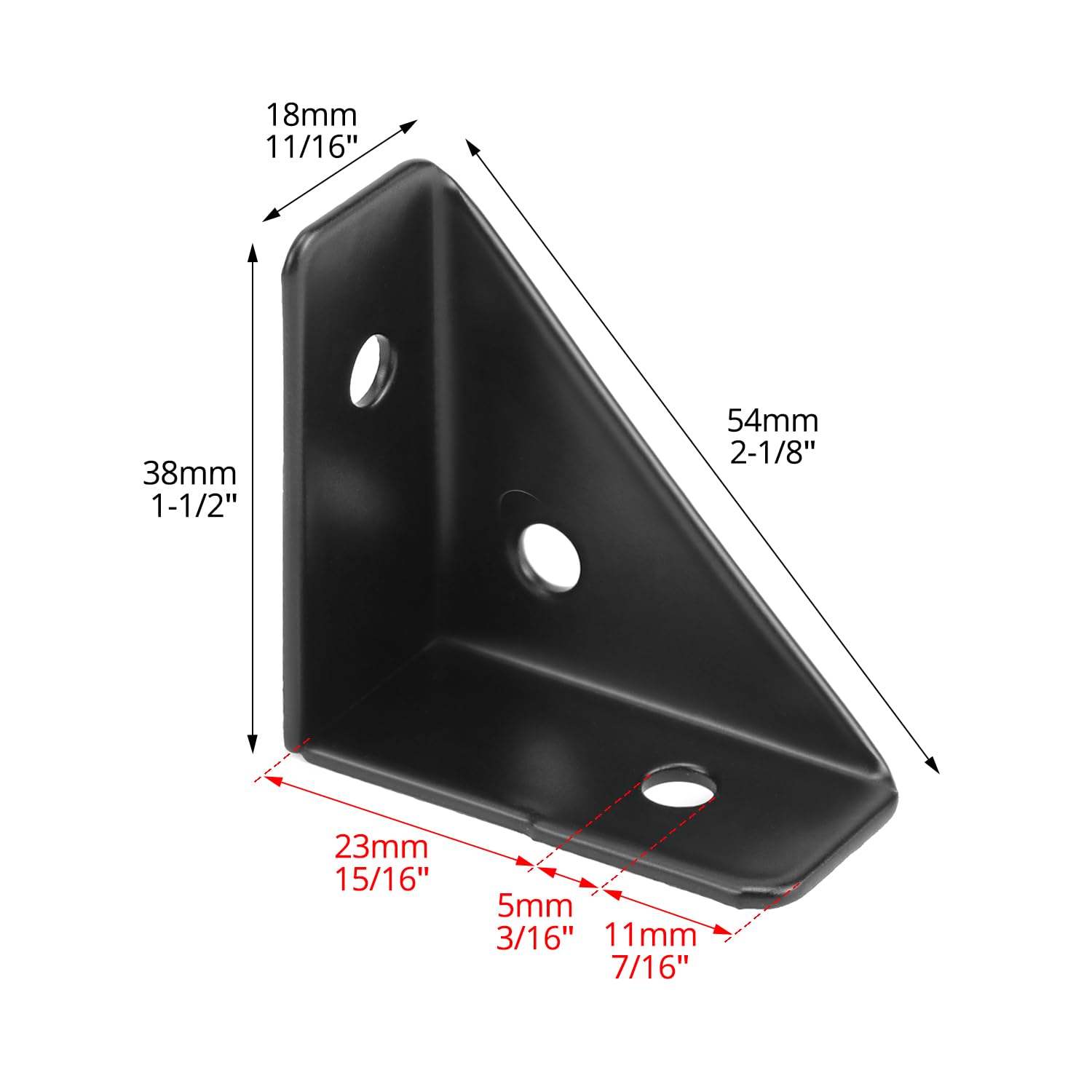 Image secondaire de Lot de 20 Équerres d'Angle en Acier Noir pour Meubles et Bureaux