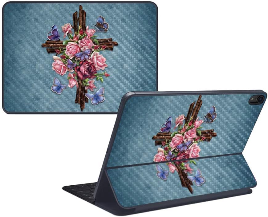 MightySkins Carbon Fiber Skin for Apple iPad Pro Smart Keyboard 12.9" (2018) - Organ Graffiti - Protective, Durable Textured Carbon Fiber Finish - Easy to Apply and Change Styles - Made in The USA