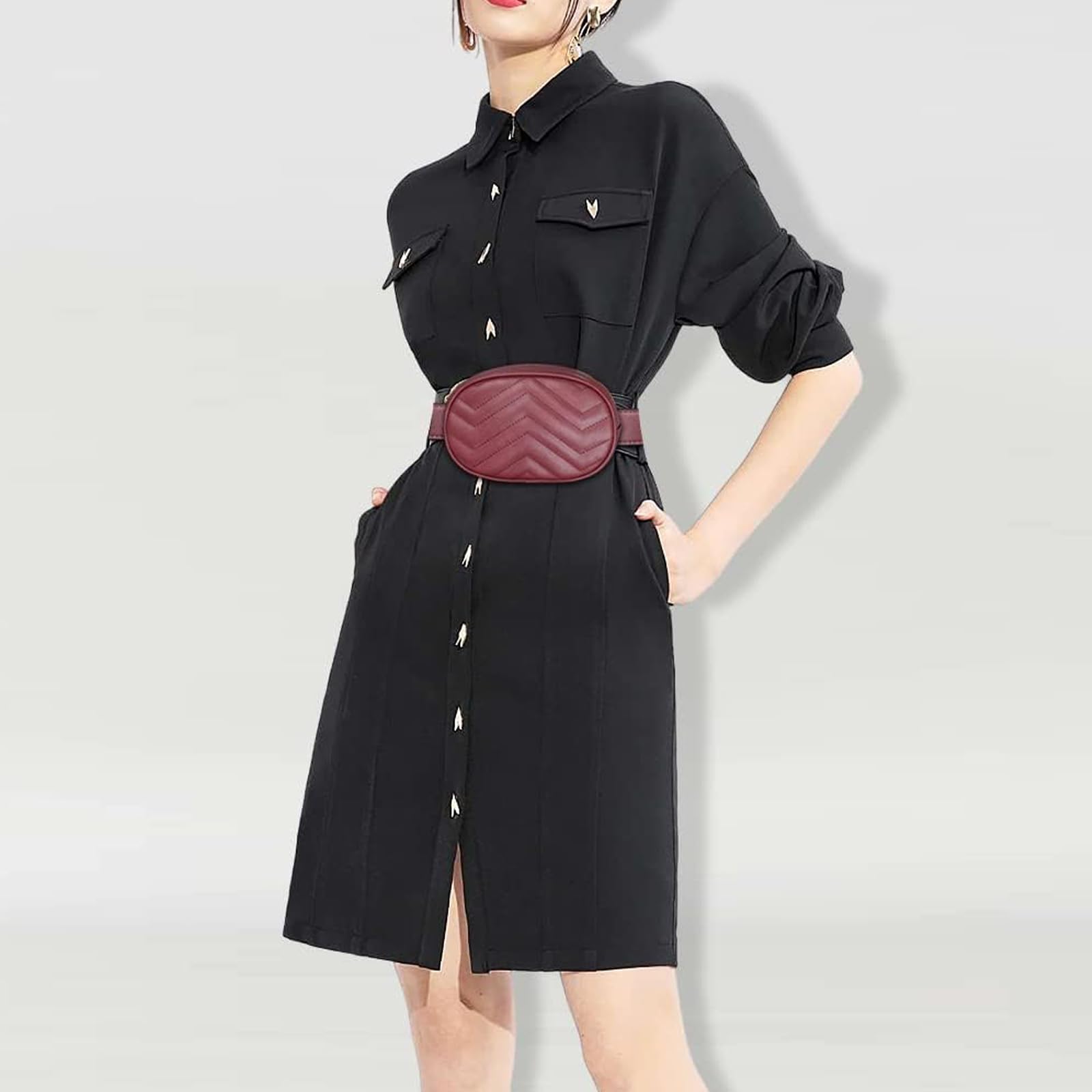 Geestock Marsupio Marsupio da Donna, Marsupi in Pelle PU Impermeabile per Donna Moda Borse Bun per Donne Shopping Feste Viaggi Escursionismo
