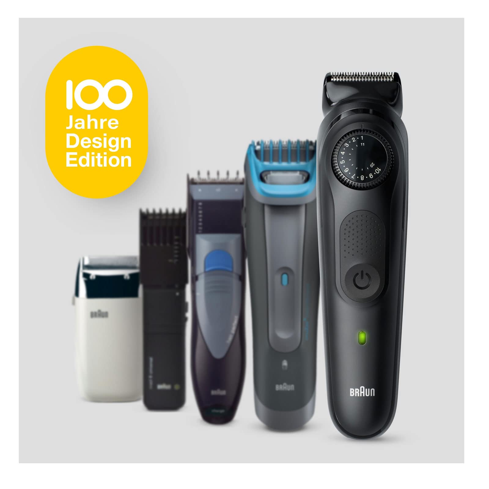 Braun BeardTrimmer BT7 Design Edition Tondeuse à barbe Noir 100 ans
