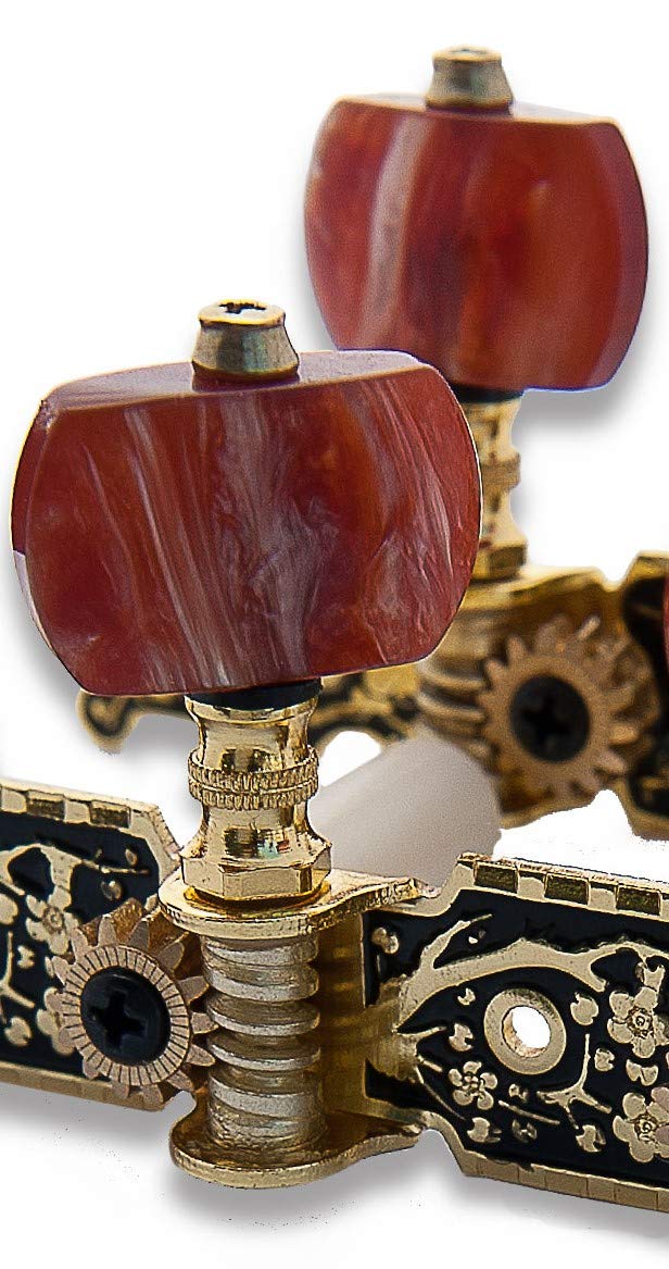 Classical Guitar tuning keys pegs, brown color, old-plated Budagov MHC-12