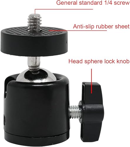 Miniatura 5 de Honbay 1 unids 14 pulgadas a 38 pulgadas 360 giratorio mini cabeza esférica giratoria con tornillo de 14 pulgadas convertidor adaptador tornillo