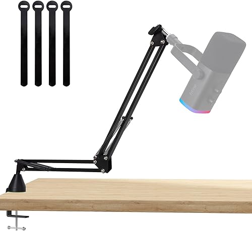 Miniatura 7 de SUNMON Brazo de Boom Blanco para Fifine AM8 - Brazo de Micrófono Compatible con Micrófono Fifine, Clip Adaptador de Tornillo de 3/8" a 5/8", Fifine