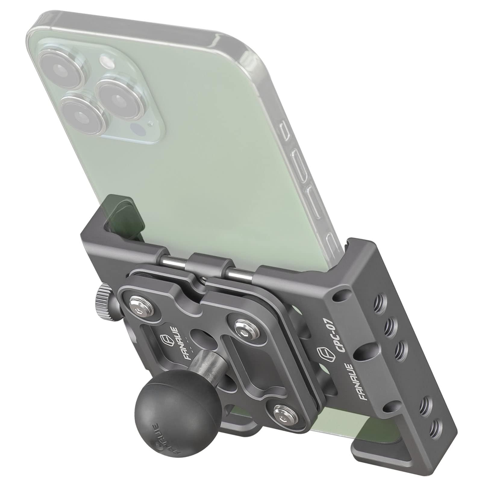 FANAUE Telefonhalterung mit 1 Zoll Kugelkopf kompatibel mit RAM Mount B Größe Doppelbuchsenarm und Fahrrad Motorrad Handy-Halterung für Smartphones von 2,3" bis 3,4" breit, aus Aluminiumlegierung