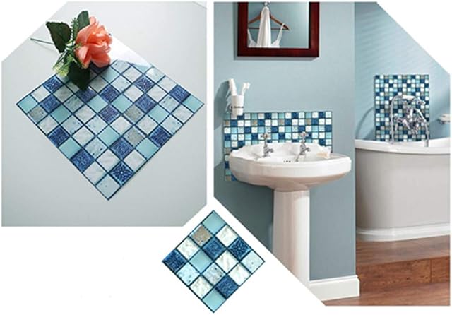 Rui Xin Trade Peel and Stick Backsplash 3D Mosaic Tile Stickers Splashback Wall Stickers for Bathroom Kitchen 4 x 4 Inch (10x10cm) 40 PCS/Set