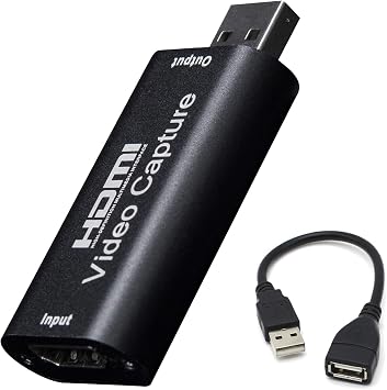 BlueAVS HDMI to USB Video Capture Card 1080P for Live Video Streaming Record via DSLR Camcorder Action Cam Black