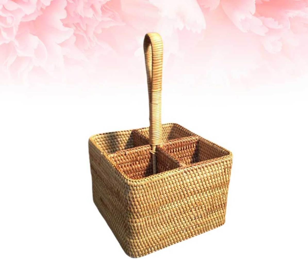 Rattan Woven Storage Basket Small Items Desktop Organizer for Office