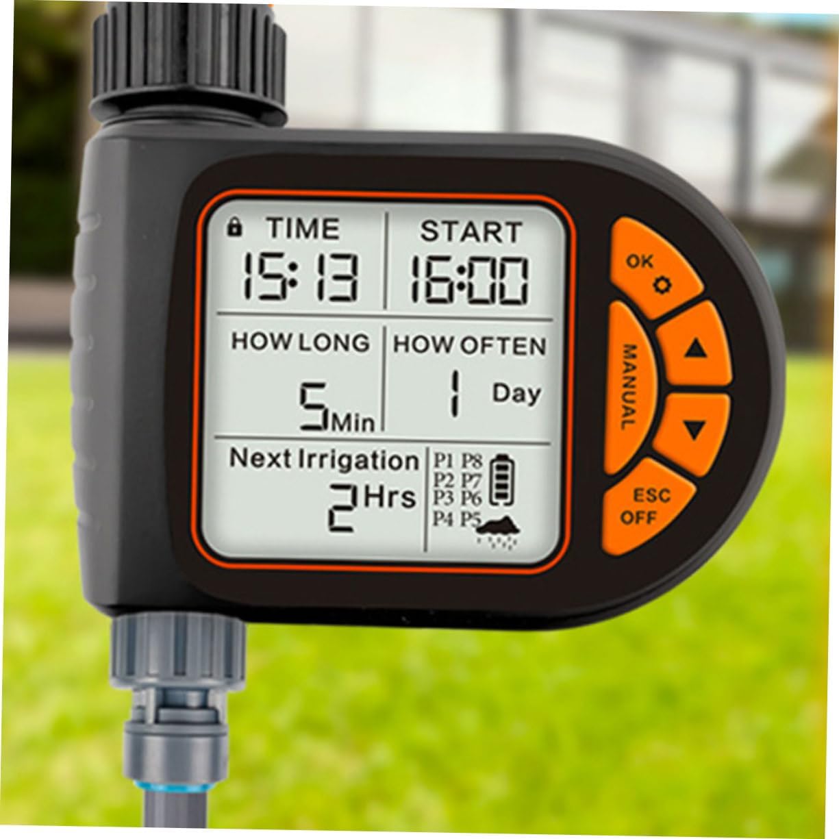 Kisangel Automatic Irrigation Timer for Efficient Watering Control Digital Sprinkler Timer LCD Display Suitable for Gardens and Patios Promotes Sustainable Gardening Practices