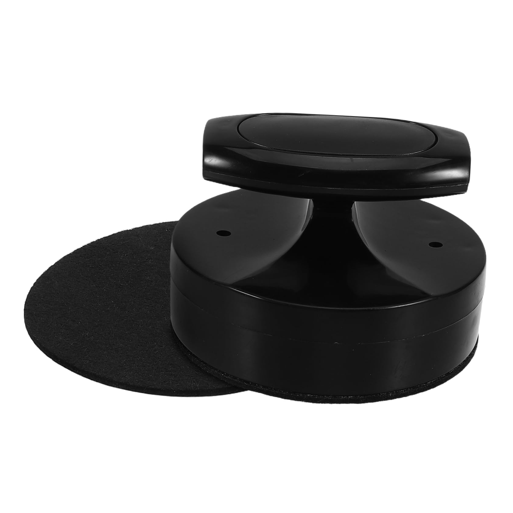 Yardwe 1Set Air Hockey Pusher Replacement with Self Adhesive Lint Pads Durable Material Paddles and Lint for Game Performance