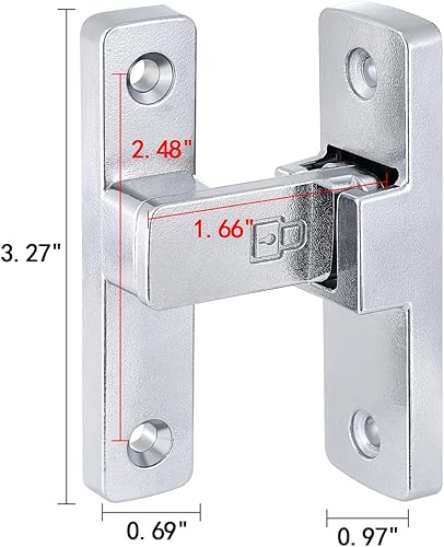 Miniatura 2 de Pestillos plateados de 90 grados para puerta de granero, cierre de aleación de zinc de alta calidad, pestillos de puerta abatible, para gabinetes,