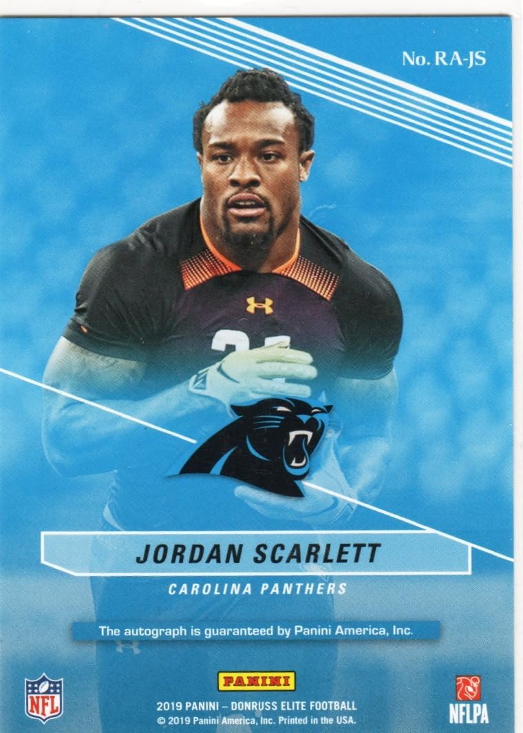 Jordan Scarlett Elite Rookie Autograph Serial Numbered #17/99-2019 Donruss Elite Football Card # RA-JS (Panthers)