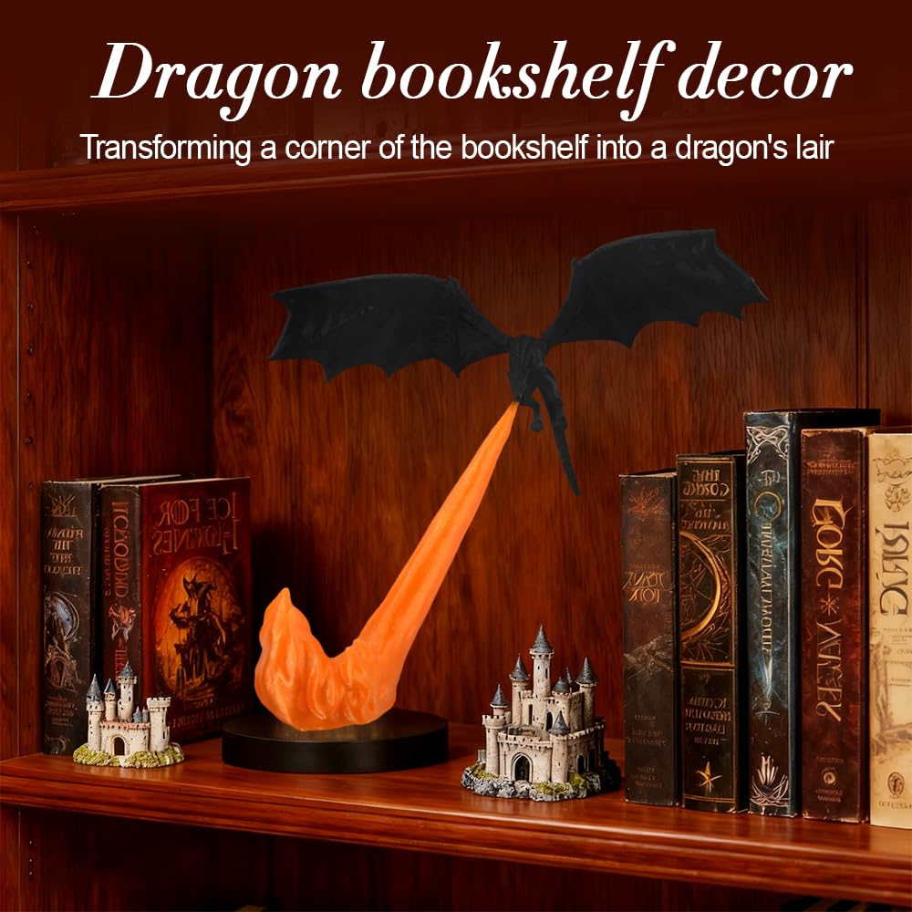 Sujetalibros de dragón, sujetalibros de Resina, Estatua de dragón 3D, sujetalibros Decorativo para lectores, Amantes de los Libros y coleccionistas