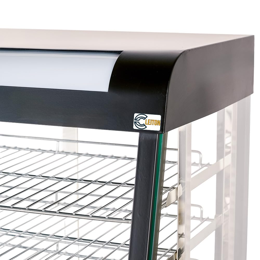 Cleiton® Vitrina Expositora Caliente 3 Bandejas de 60 cm | Vitrina para Comida Caliente con Temperatura 30/85°C - Capacidad 110 Litros y 1100 W