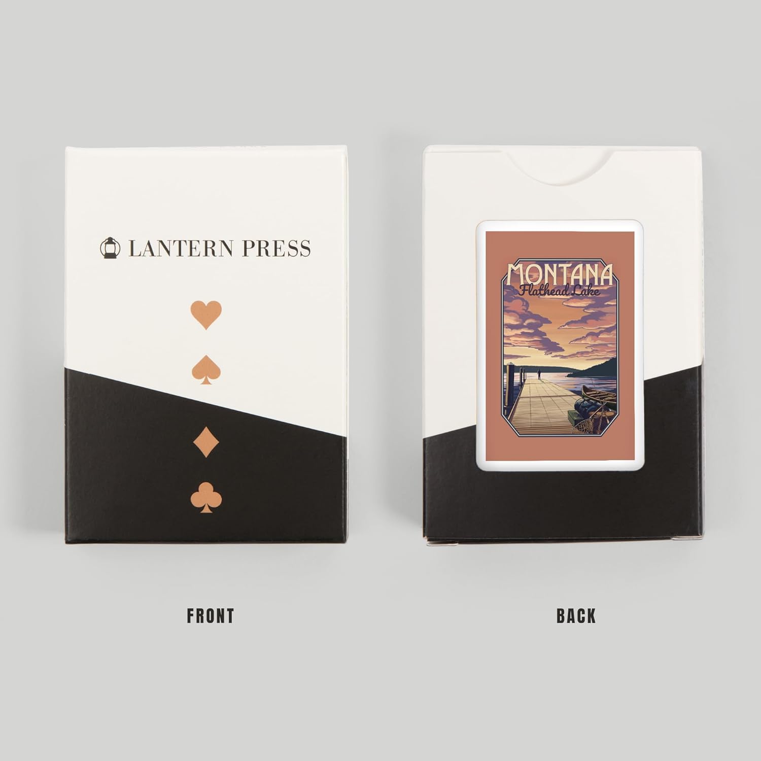 Lantern Press Flathead Lake, Montana, Dock and Lake Scene, 52 Playing Cards for Adults, Poker Size Card Deck