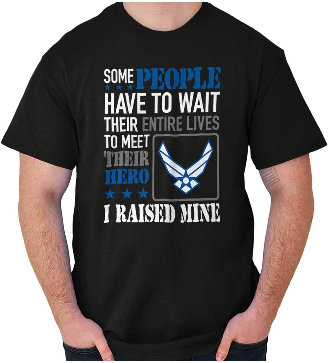 Brisco Brands US Air Force Proud Parent Mom Dad Graphic T Shirt Men or Women