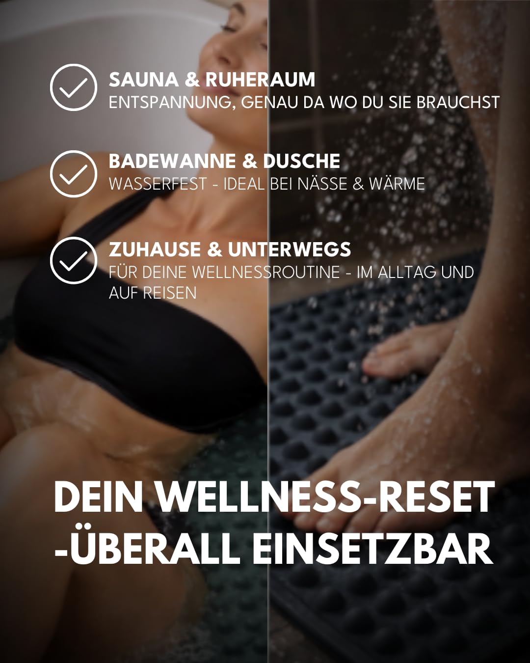 frihed. Punto Relax - Tappetino per massaggio e agopressione per sauna, in silicone antiscivolo, particolarmente robusto e resistente al calore, per sauna, bagno e casa