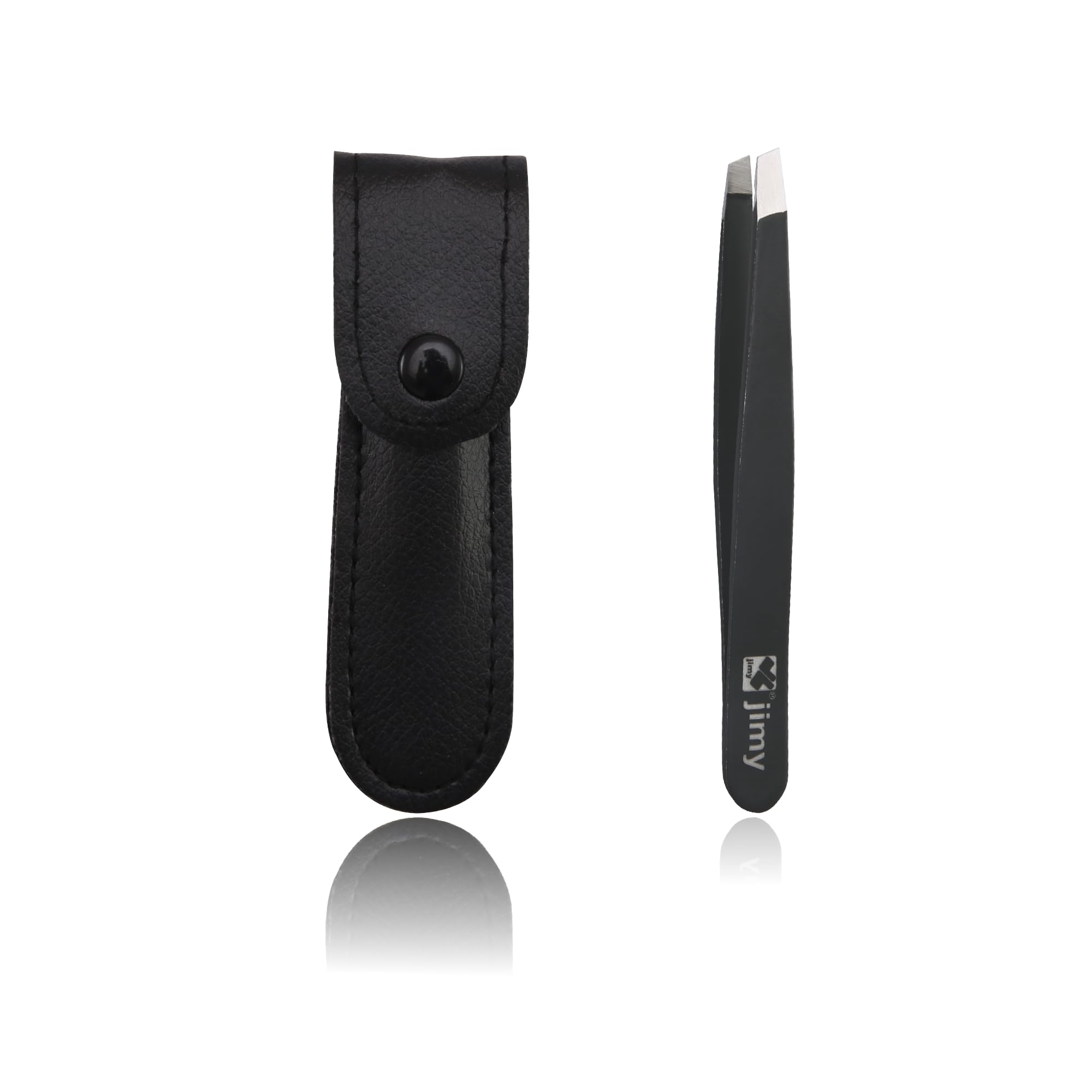 jimyEyebrow Tweezers - High Precision Slant Tips Tweezers, Superior Grip, Stainless Steel Tweezers for Women Facial Hair, Sleek Design for Ingrown Hair Tweezers (Pack Of 1)