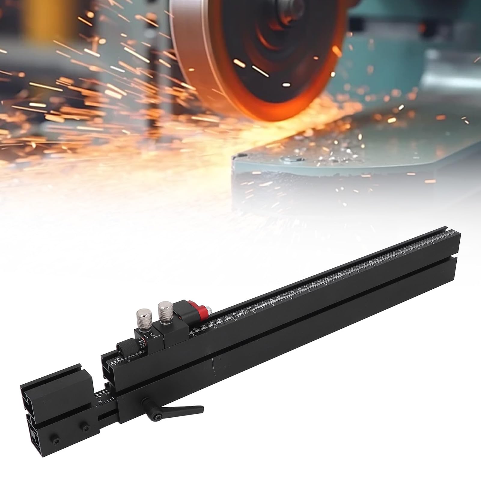 Acouto System Przedłużania Piły Stołowej do Cięcia Ukośnego Dokładny Rowek T ze Stopu Aluminium Akcesoria do Obróbki Drewna Imperial Stołowa Piła Ukośna Wykonana Jest ze Stopu Al Wskaźnik Ukośności