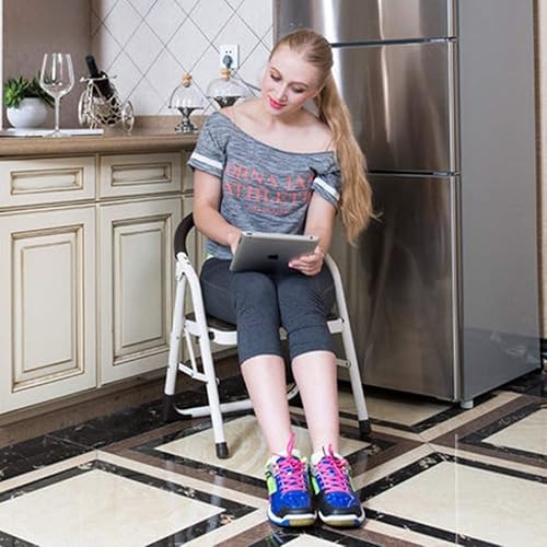 Miniatura 4 de Executive Office Chair Multifunctional Single-Layer Dual-Purpose Folding Household Ladder Office Chair Thickening Indoor Stair Chair Conference