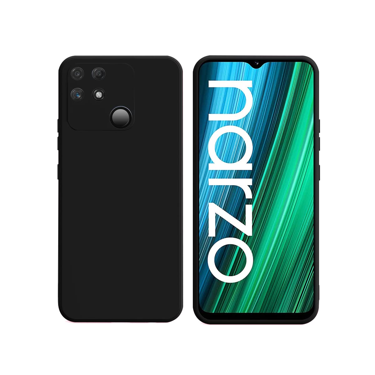 LIRAMARK Silicone Soft Back Cover Case for Realme Narzo 50A (Black) (B0B3F8X9K4) Amazon Price History, Amazon Price Tracker