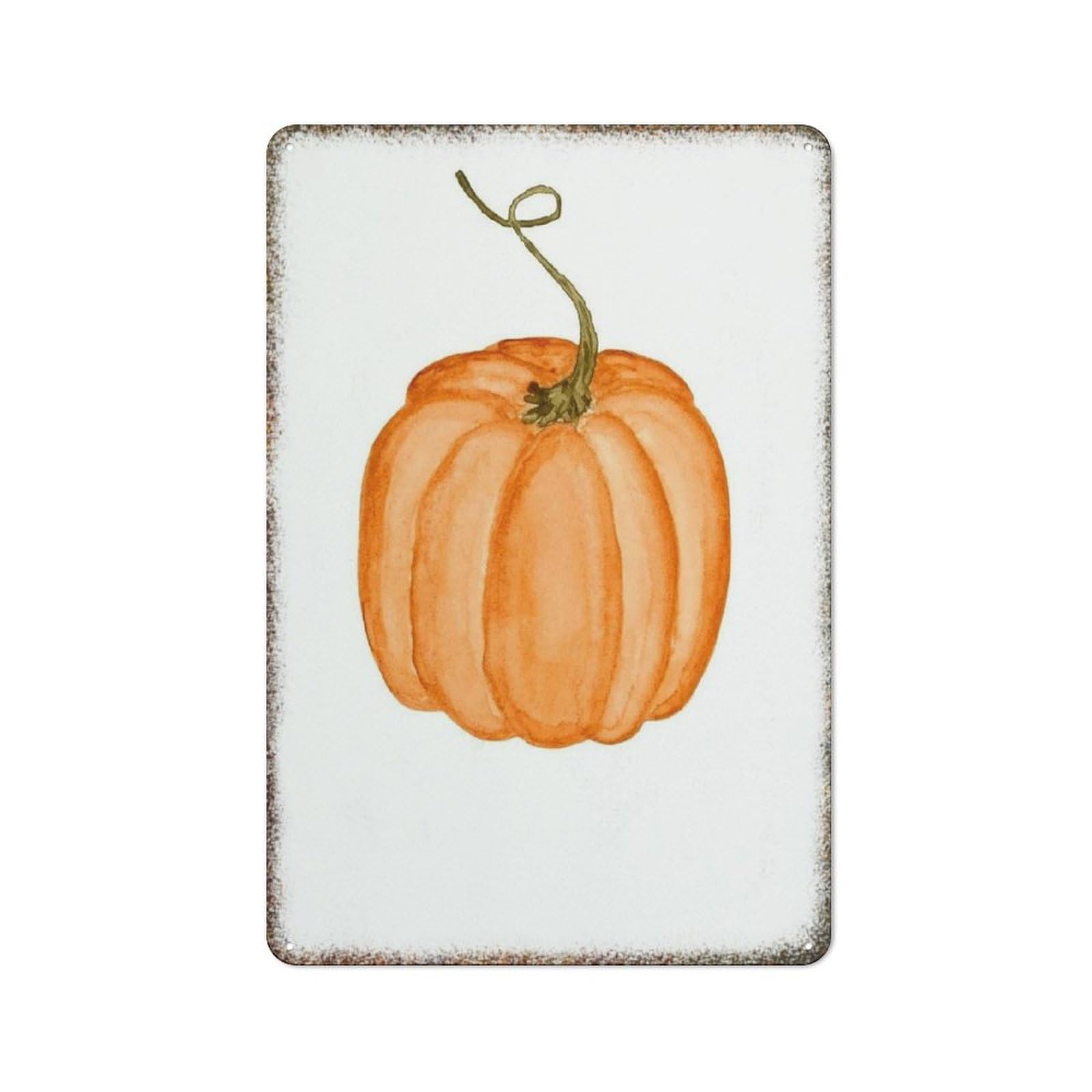 Fresh Pumpkin Watercolor Metal Sign Home Garden Kitchen Retro Fashionable Art Wall Decor Plaque 8x12 Inch
