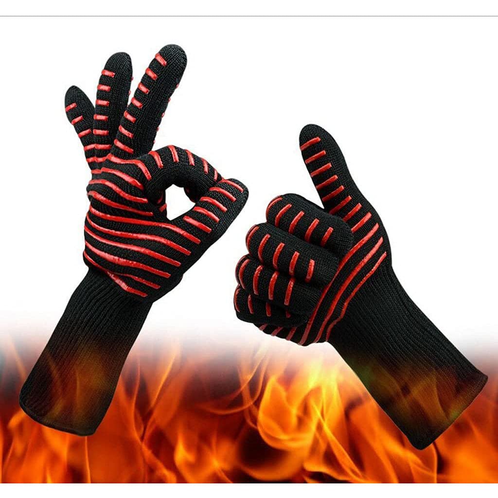 Deux Gants D'isolation Thermique en Coton Épais Résistants Aux Hautes Températures À l'usure Durables Antidérapants Et Anti-Brûlures